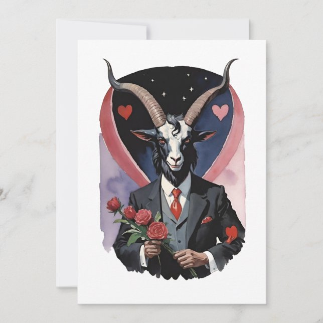 Cartão De Festividades Baphomet Gothic Valentine's Day Love (Frente)