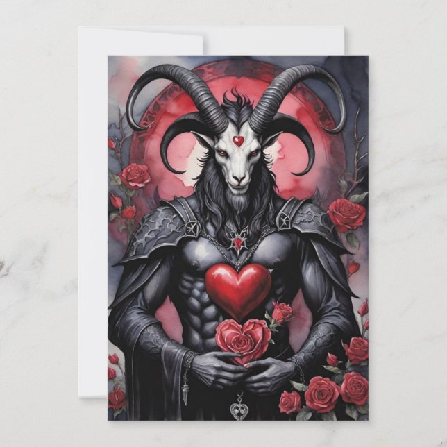 Cartão De Festividades Baphomet Gothic Valentine's Day Love (Frente)