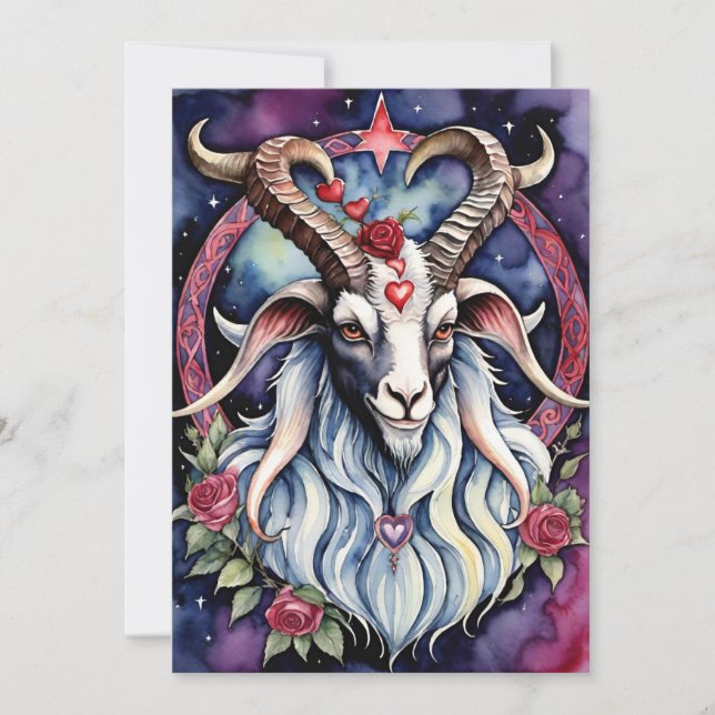 Cartão De Festividades Baphomet Gótico Dia dos Namorados Todo o Reino (Frente)