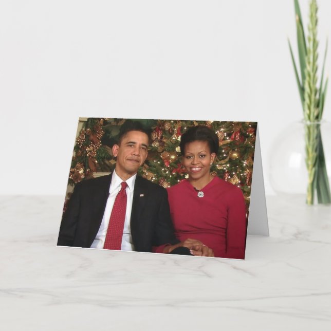 Cartão De Festividades Barack & Michelle 2009WA-Greeting Card (Frente)