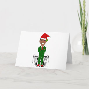 Cartão De Festividades barack obama santa claus