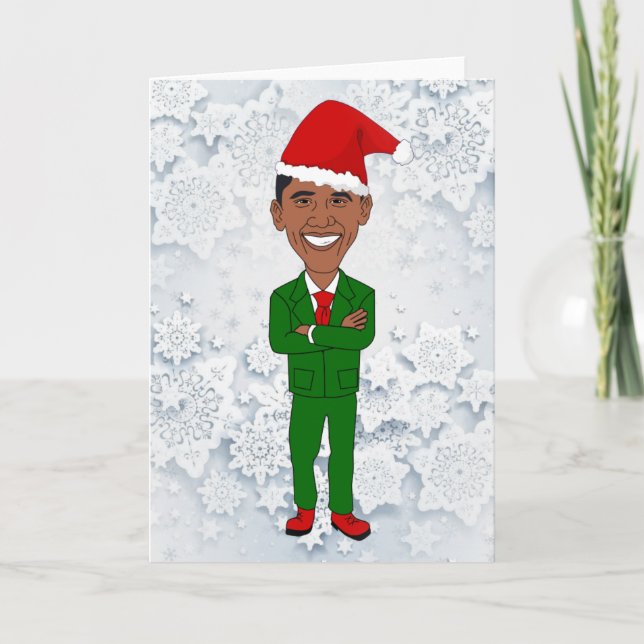 Cartão De Festividades barack obama santas (Frente)