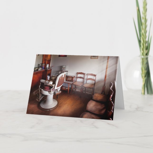 Cartão De Festividades Barber - Pronto para uma Audiência (Frente)