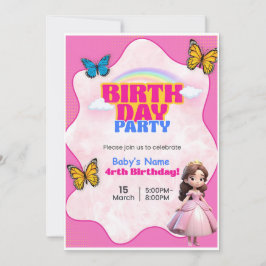 Cartão De Festividades Barbie Birthday Invitation