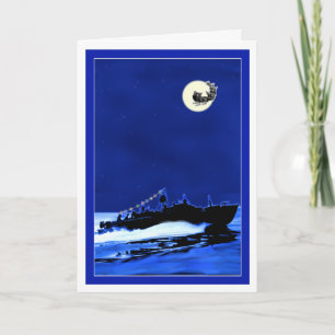 Cartão De Festividades Barco de pinta ChristmasCard 4