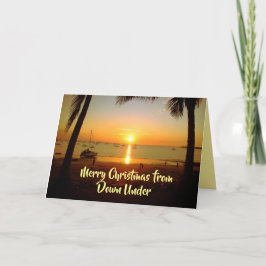 Cartão De Festividades Barcos à vela na Austrália Sunset Christmas
