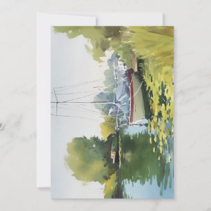 Cartão De Festividades Barcos Nas Aquarelas Do Canal