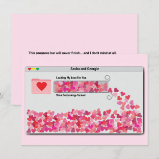 Cartão De Festividades Barra de Progresso Divertida do Windows Amor Carre