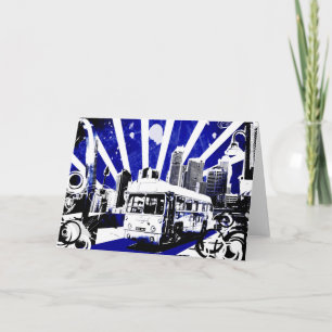 Cartão De Festividades Barramento Vintage