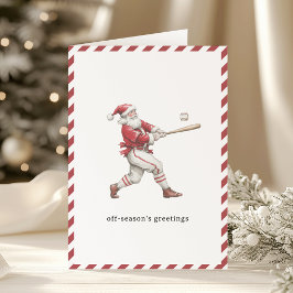 Cartão De Festividades Baseball Santa Off-Season's Greetings Christmas