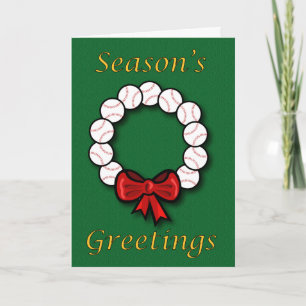 Cartão De Festividades Baseball Wreath