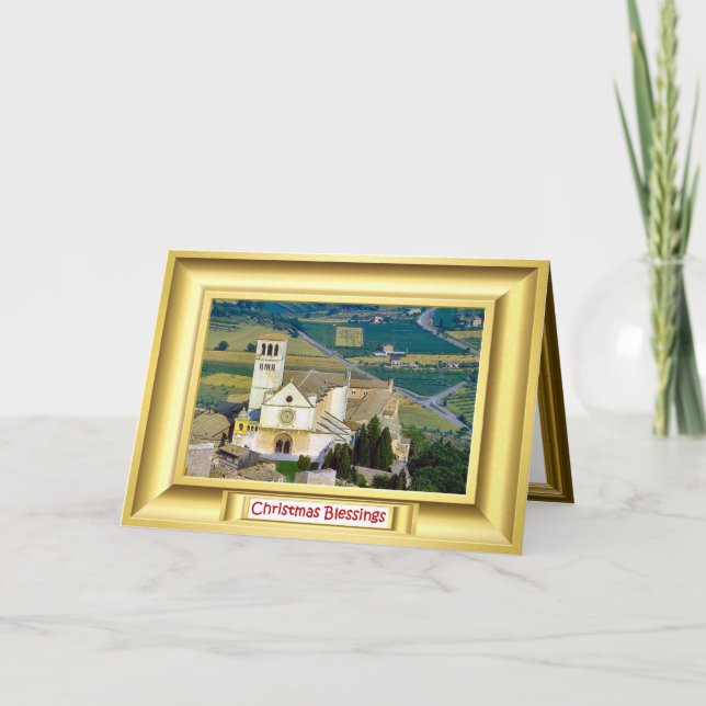 Cartão De Festividades Basílica, Assisi, Italia (Frente)