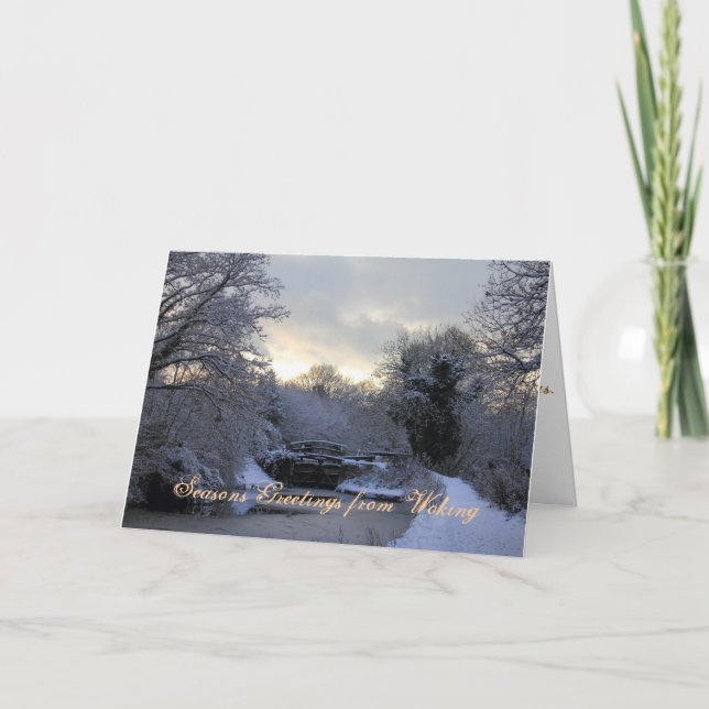 Cartão De Festividades Basingstoke Canal in Winter snow Christmas card (Frente)