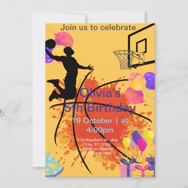 Cartão De Festividades basquete (Frente)