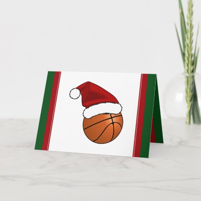 Cartão De Festividades Basquete de Natal (Frente)