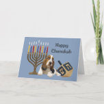 Cartão De Festividades Basset Hound Chanukah Card Menorah Dreidel<br><div class="desc">Remembering family and friends during the Chanukah season is a wonderful way to keep in touch with the people you love and care about. I created these dog Chanukah cards with love and care and I am sure anyone who loves dogs will be delighted to receive them. You do have...</div>