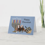 Cartão De Festividades Basset Hound Chanukah Card Menorah Dreidel<br><div class="desc">Lembrar a família e os amigos durante a temporada de Chanukah é uma maneira maravilhosa de manter contato com as pessoas que você ama e se importa. Criei com amor e cuidado estes cartões Chanukah para cães e tenho a certeza de que qualquer pessoa que ame cães ficará encantada em...</div>