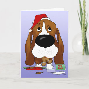 Cartão De Festividades Basset Hound Christmas
