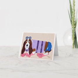 Cartão De Festividades Basset Hound de Nadadeiras