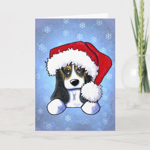 Cartão De Festividades Basset Hound de Natal