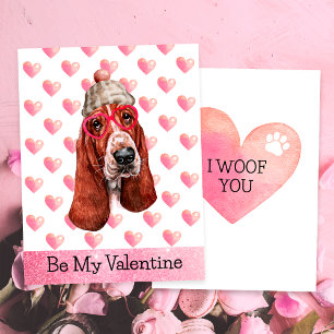 Cartão De Festividades Basset Hound Engraçado Eu Au Au Você Cachorro Dia