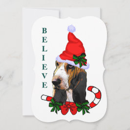 Cartão De Festividades Basset Hound Natal