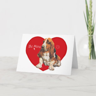 Cartão De Festividades Basset Hound no Dia dos Namorados