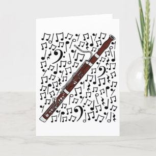 Cartão De Festividades Bassoon Musical Notes Woodwind Music Professora