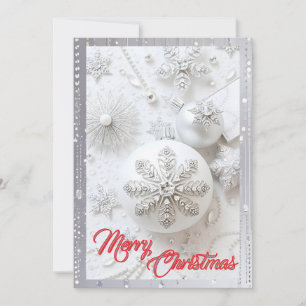 Cartão De Festividades Basta o Natal do Ornamentado Branco Rinoestones