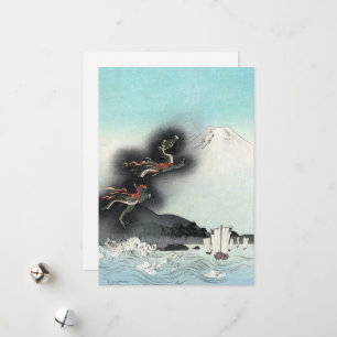 Cartão De Festividades Batalha Naval Fúria do Dragão para o Monte Fuji, J