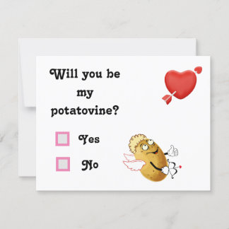 Cartão De Festividades Batata Vinha de Cupido Verificar Sim ou Não