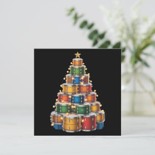 Cartão De Festividades Bateria de Natal da Árvore de Natal Baterista 