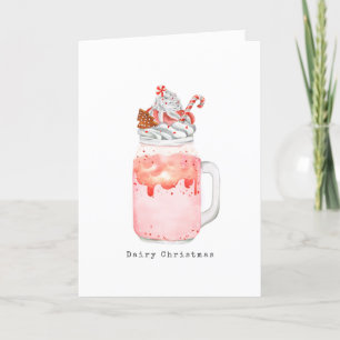 Cartão De Festividades Batido de Natal de Peppermint em Pote de Mason de 