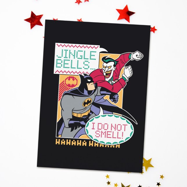 Cartão De Festividades Batman | Jingle Bells, Eu Não Cheiro! (Card on table)