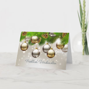 Cartão De Festividades Baubles, pinho, Natal do alemão dos cones