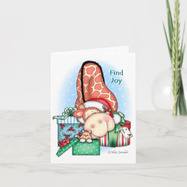 Cartão De Festividades BaZooples "Find Joy" Christmas Card (Frente)