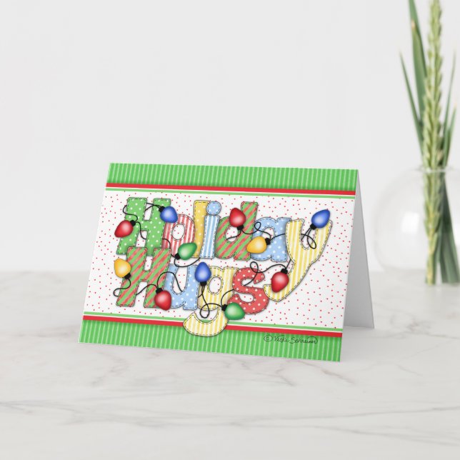 Cartão De Festividades BaZooples "Holiday Hugs" Christmas Card (Frente)