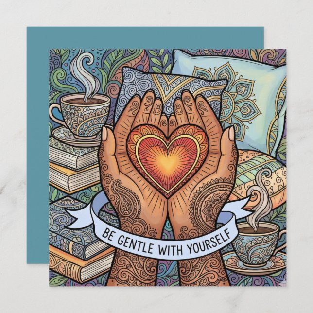 Cartão De Festividades Be Gentle With Yourself Personalized Card (Frente/Verso)