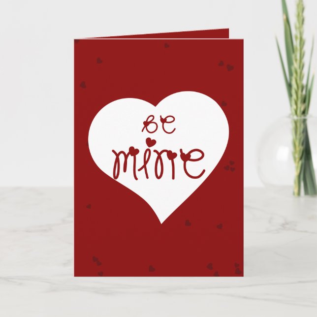 Cartão De Festividades Be Mine Love Hearts Valentine's Day Folded (Frente)