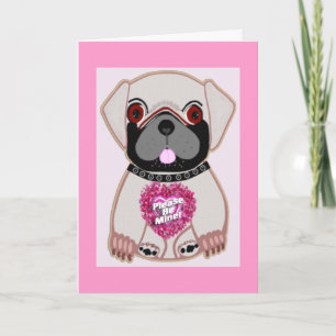 Cartão De Festividades Be Mine Pug!