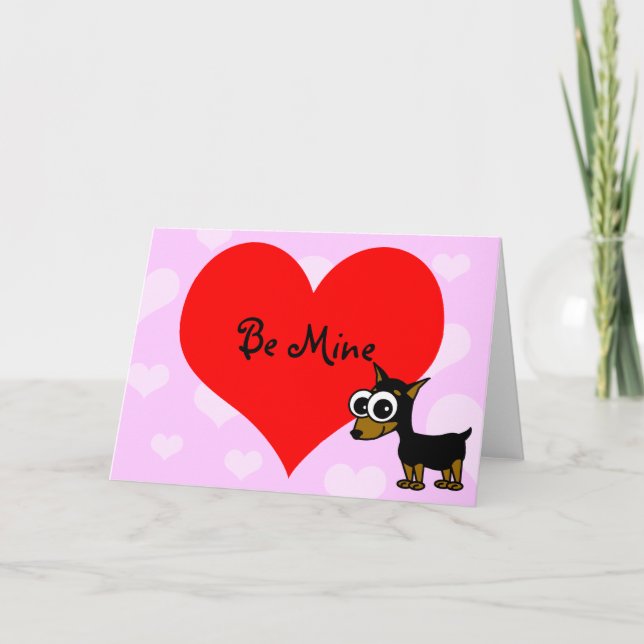 Cartão De Festividades Be Mine Valentine's Day Card with Minpin (Frente)