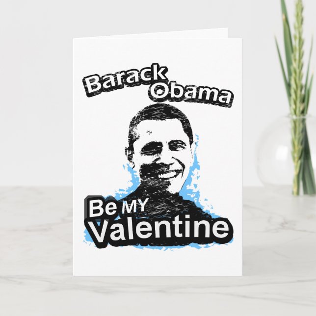 Cartão De Festividades Be my Valentine Barack Obama Card (Frente)