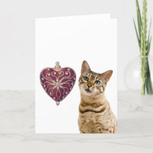 Cartão De Festividades Be my Valentine with cute kitten and heart