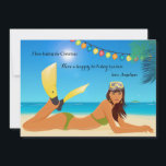Cartão De Festividades Beach Christmas Holiday Card<br><div class="desc">Spending the holiday season on the beach? Send your regards with this marvelous beachside holiday card. (ZD FP) The card is easy to customize with your wording, font, font color, paper shape options and choice of six paper types. White envelopes included. Nervous about designing and ordering your card online? No...</div>