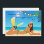 Cartão De Festividades Beach Christmas Holiday Card<br><div class="desc">Spending the holiday season on the beach? Send your regards with this marvelous beachside holiday card. (ZD FP) The card is easy to customize with your wording, font, font color, paper shape options and choice of six paper types. White envelopes included. Nervous about designing and ordering your card online? No...</div>