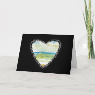 Cartão De Festividades Beach Heart Valentine Love Romance Card