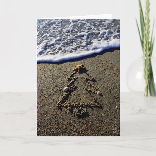 Cartão De Festividades Beachwrite's Christmas Tree (Frente)