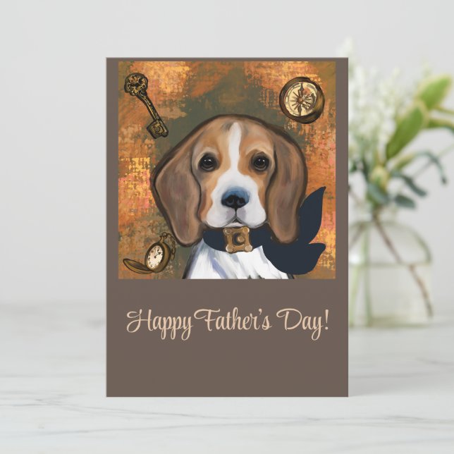 Cartão De Festividades Beagle       (Em pé/Frente)