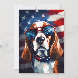 Cartão De Festividades Beagle 4 de julho Dia da Independência
