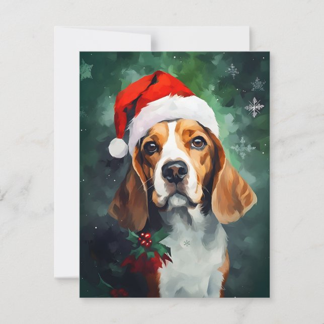 Cartão De Festividades Beagle Christmas (Frente)